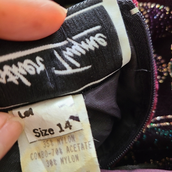 Vintage Cocktail Dress / Sparkly Floral Texture / Size 14 - Picture 8 of 8